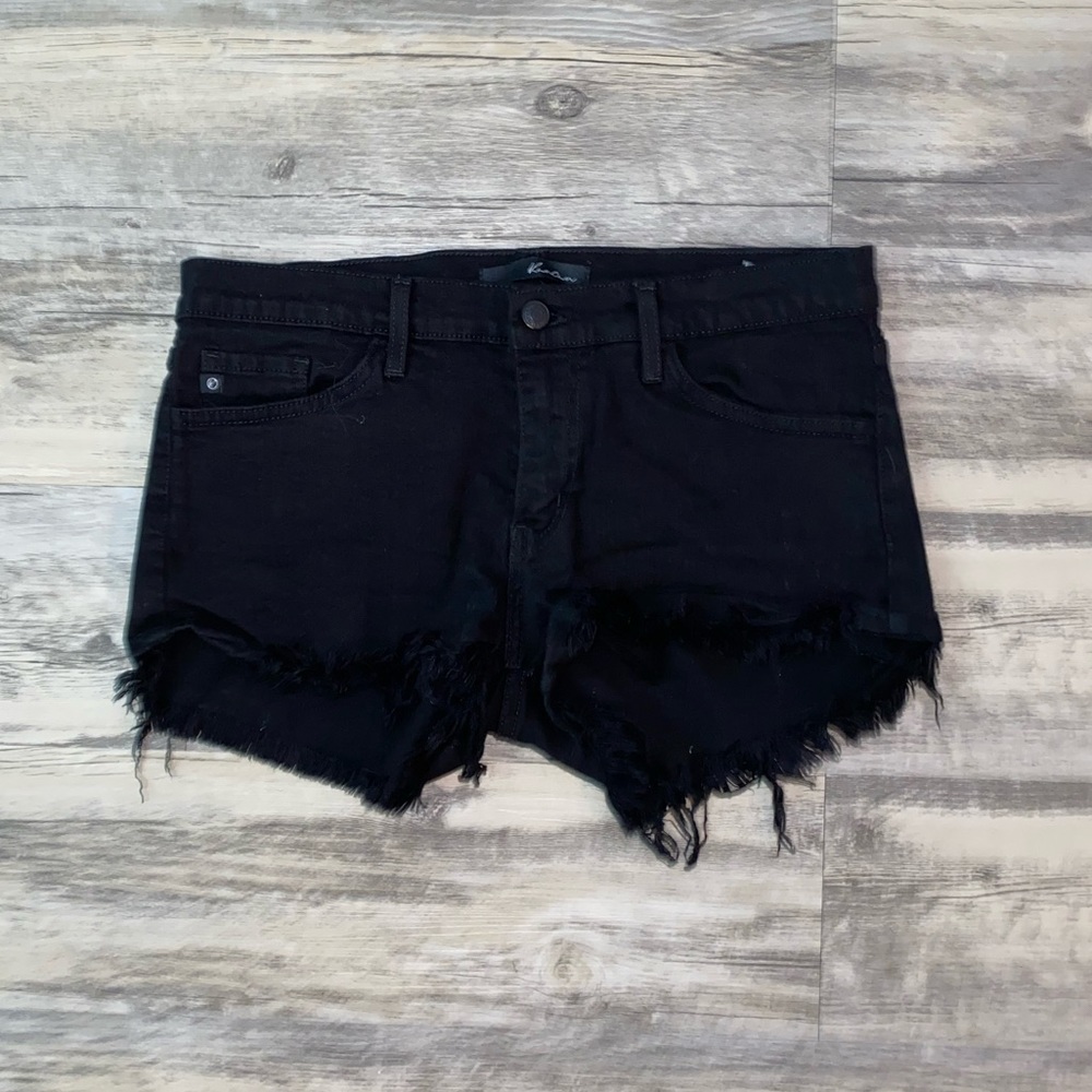 Black denim shorts